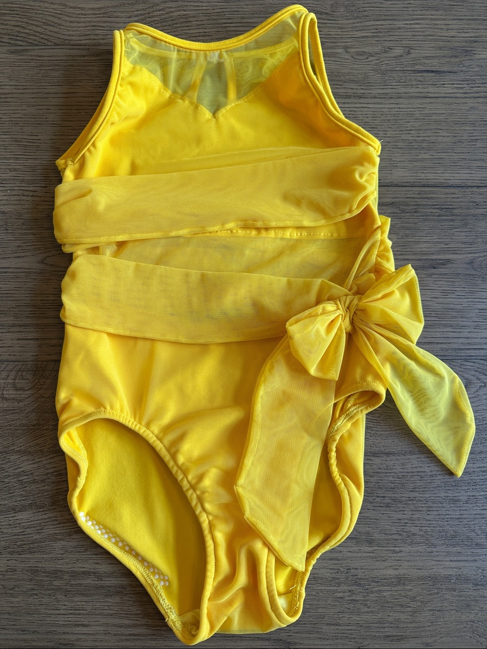 Yellow Girls' Dance Leotard with Side Bow